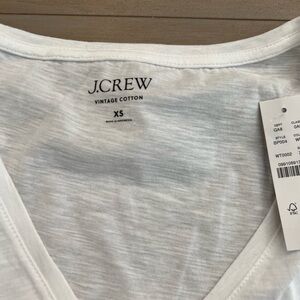 NWT J Crew Vintage Cotton V m-neck T shirt Size XS